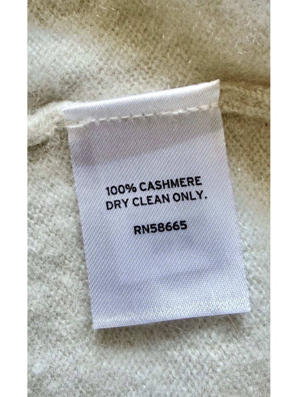 NORDSTROM NWT V-NECK 100% CASHMERE IVORY SAND SWEATER. SIZE S - Picture 9 of 9